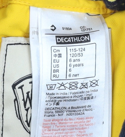 Wed'ze Boys Yellow Waterproof Ski Snow Pants 6 Years Winter Trousers