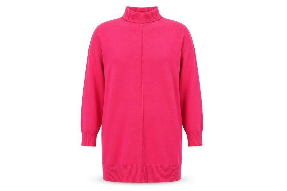 French Connection Women's Pink Mock Neck Long Sleeve Pullover Jumper Size M