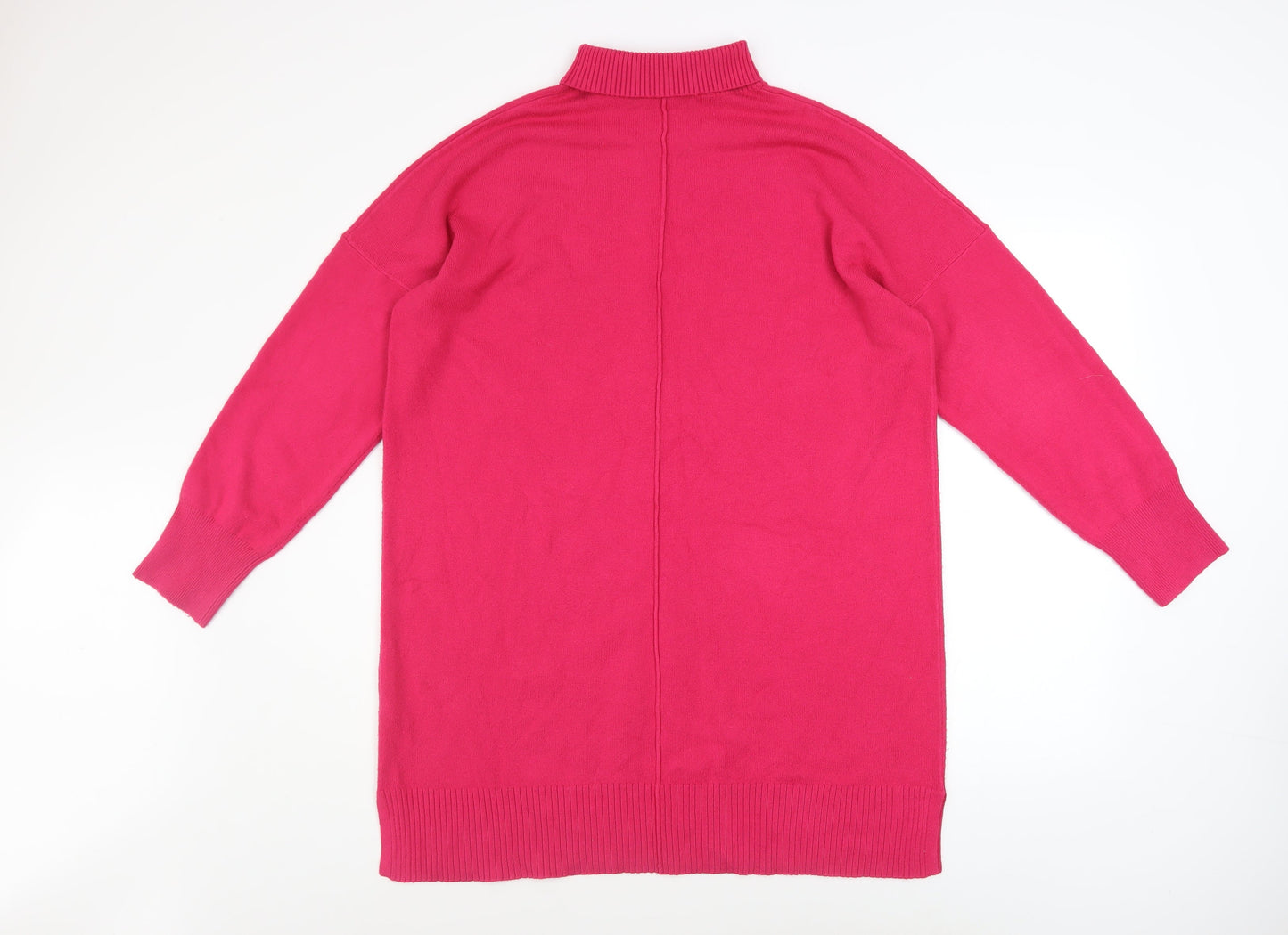 French Connection Women's Pink Mock Neck Long Sleeve Pullover Jumper Size M