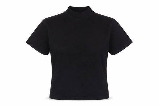 JDV Women’s Black Mock Neck Short Sleeve Knit Top Size 10