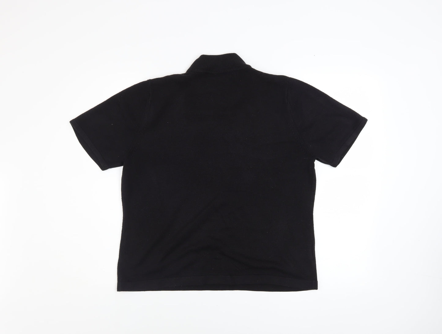 JDV Women’s Black Mock Neck Short Sleeve Knit Top Size 10