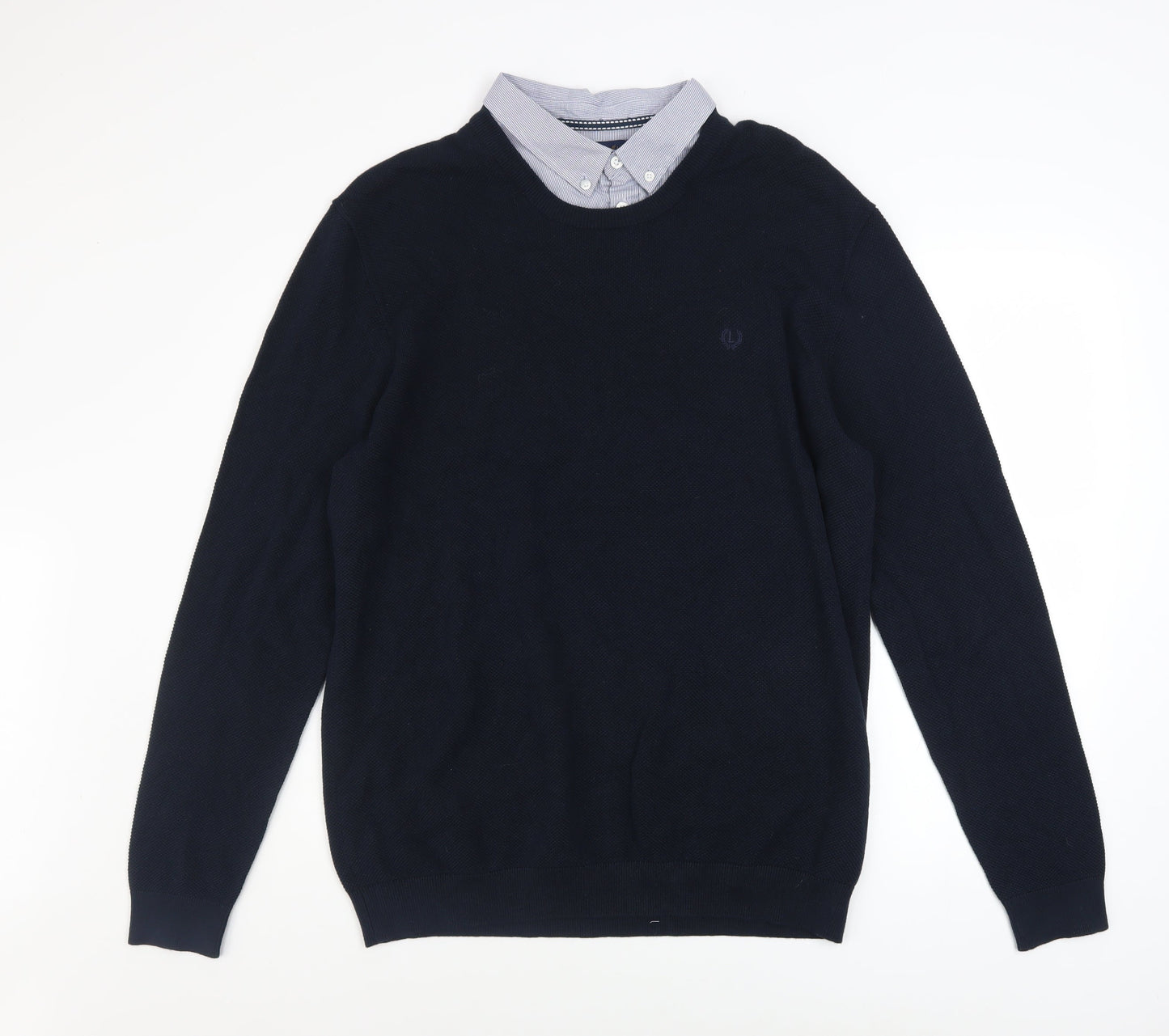 Lincoln Men’s Blue Cotton Crew Neck Pullover Jumper XL