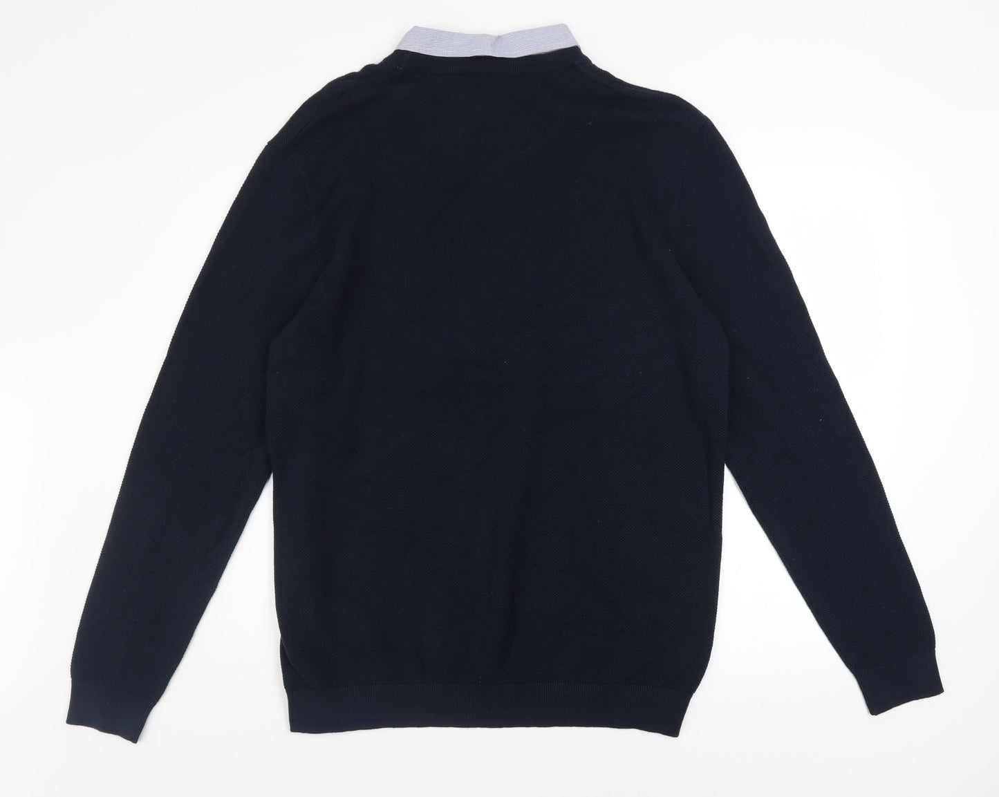 Lincoln Men’s Blue Cotton Crew Neck Pullover Jumper XL