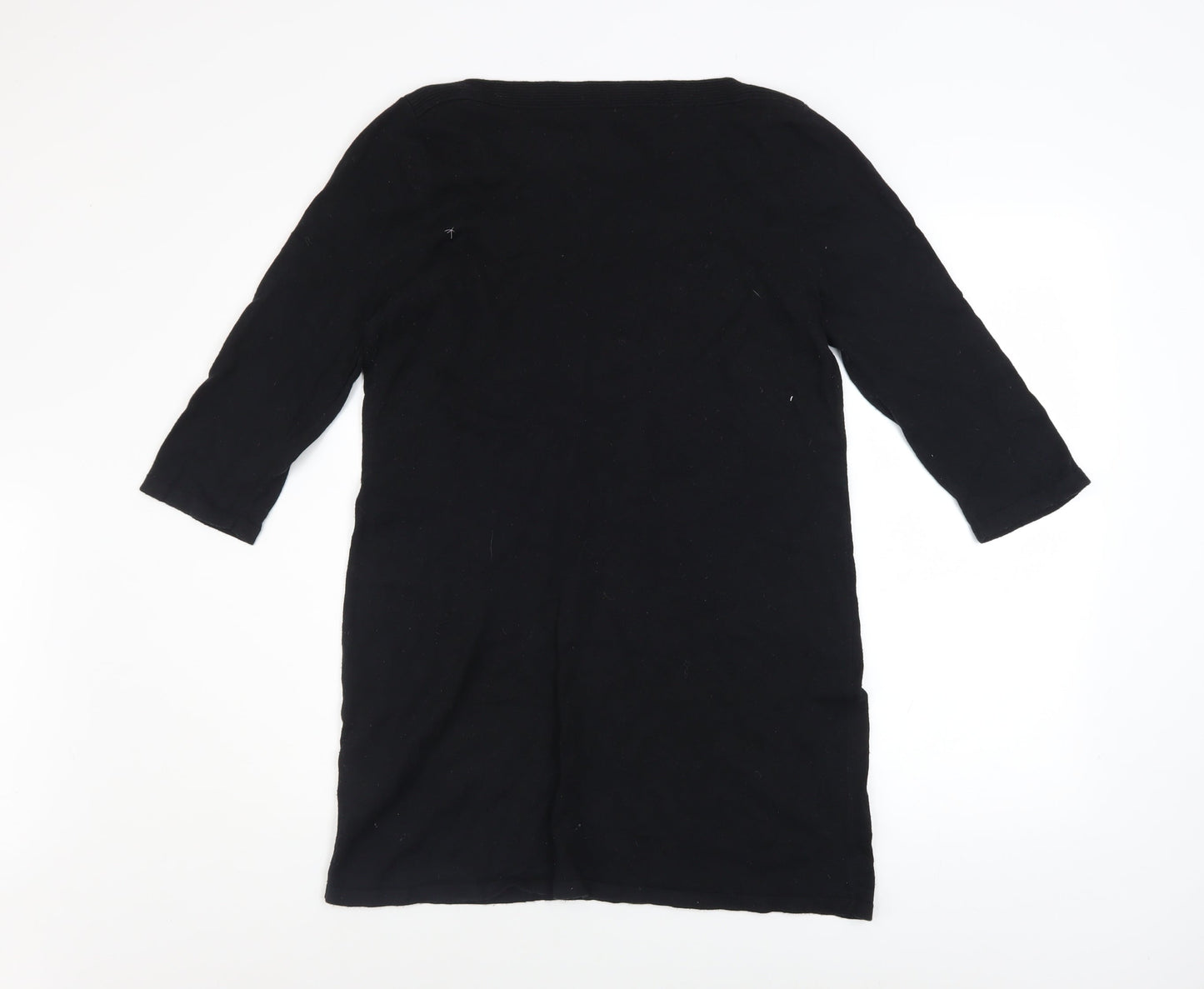 Next Women Black Size 14 Shift Knee Length 3/4 Sleeve Dress