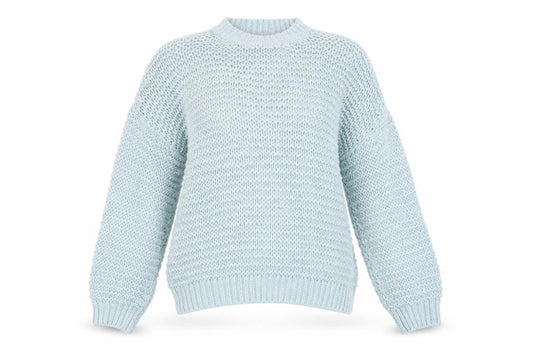 Boohoo Women’s Blue Chunky Knit Mock Neck Jumper Size M