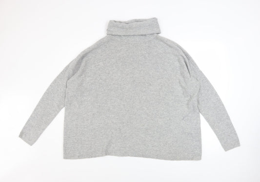 Warehouse Women’s Grey Roll Neck Knit Jumper Size 10