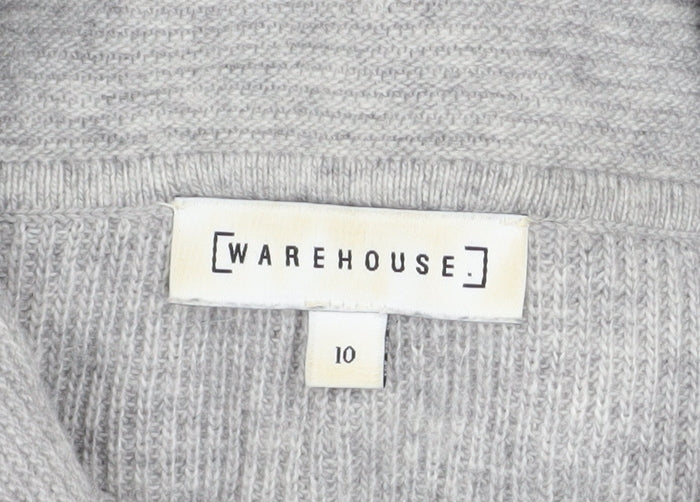 Warehouse Women’s Grey Roll Neck Knit Jumper Size 10