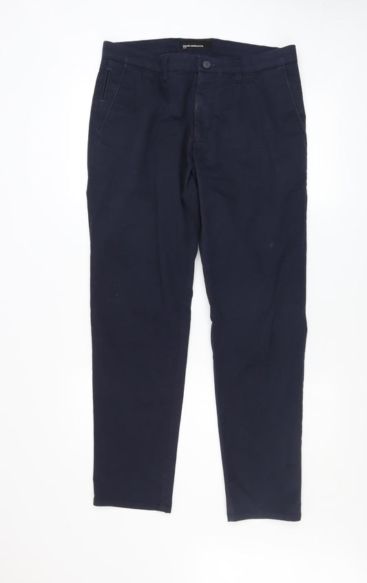 Remus Uomo Men's Navy Blue Slim Fit Chino Trousers 34S