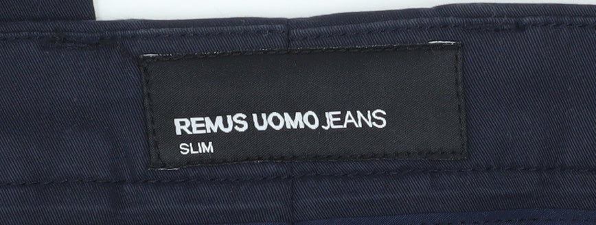 Remus Uomo Men's Navy Blue Slim Fit Chino Trousers 34S