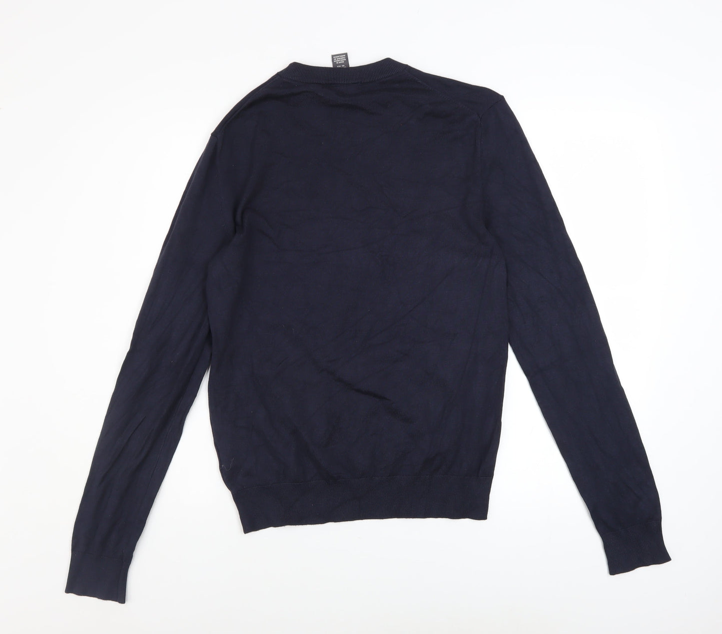 H&M Men's Blue Slim Fit Crew Neck Pullover Jumper XS