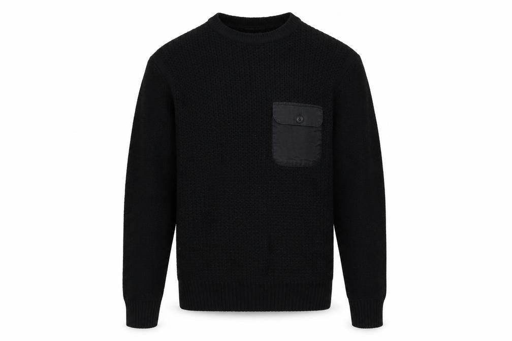 New Look Men Black L Chunky Knit Crew Neck Pullover Jumper
