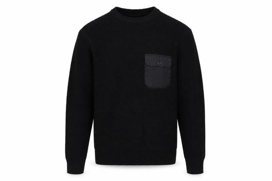 New Look Men Black L Chunky Knit Crew Neck Pullover Jumper