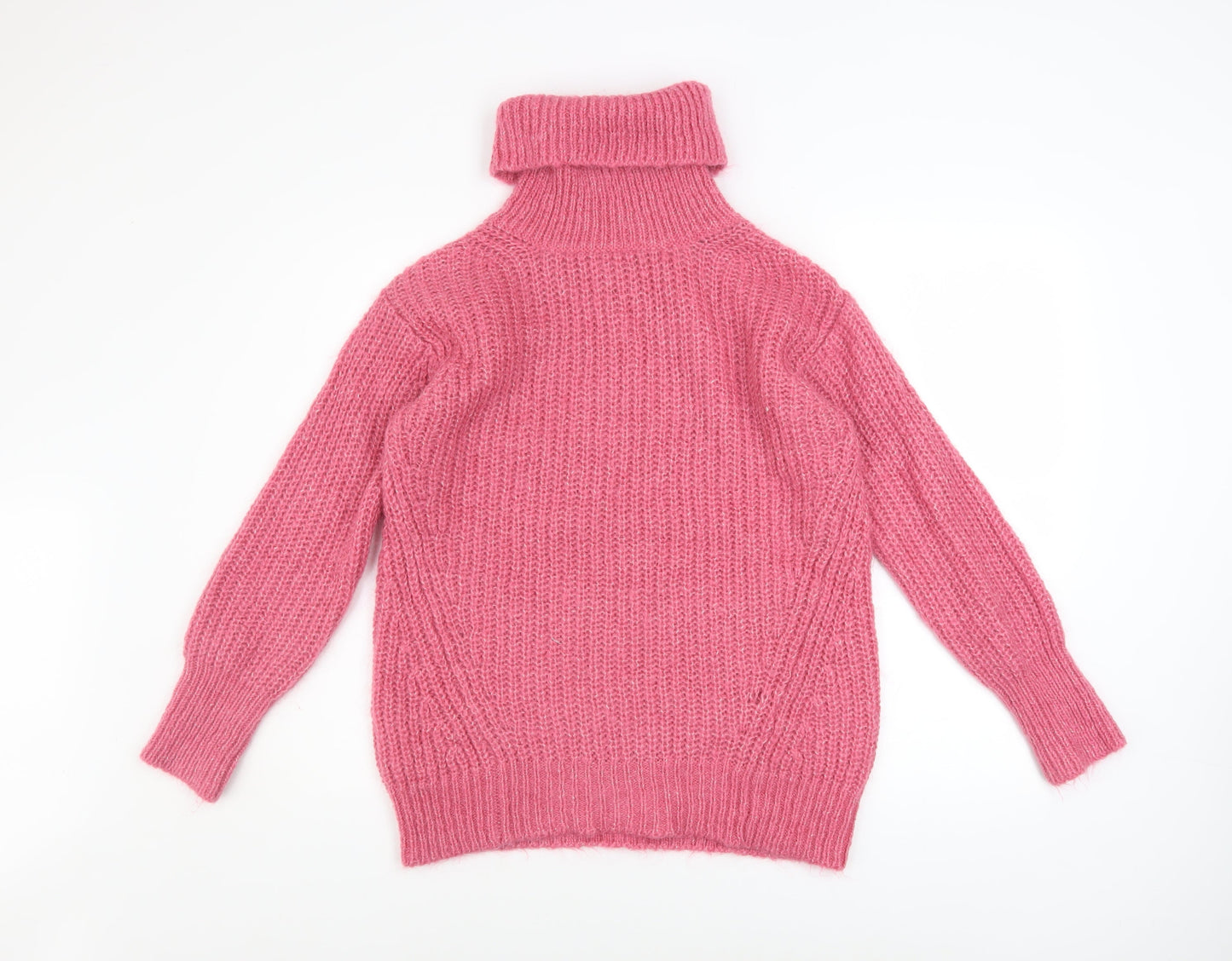 Marks and Spencer Autograph Womens Pink Roll Neck Mohair Jumper Size 6