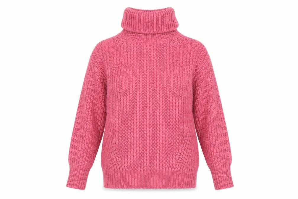 Marks & Spencer Autograph Womens Pink Roll Neck Mohair Jumper Size 6