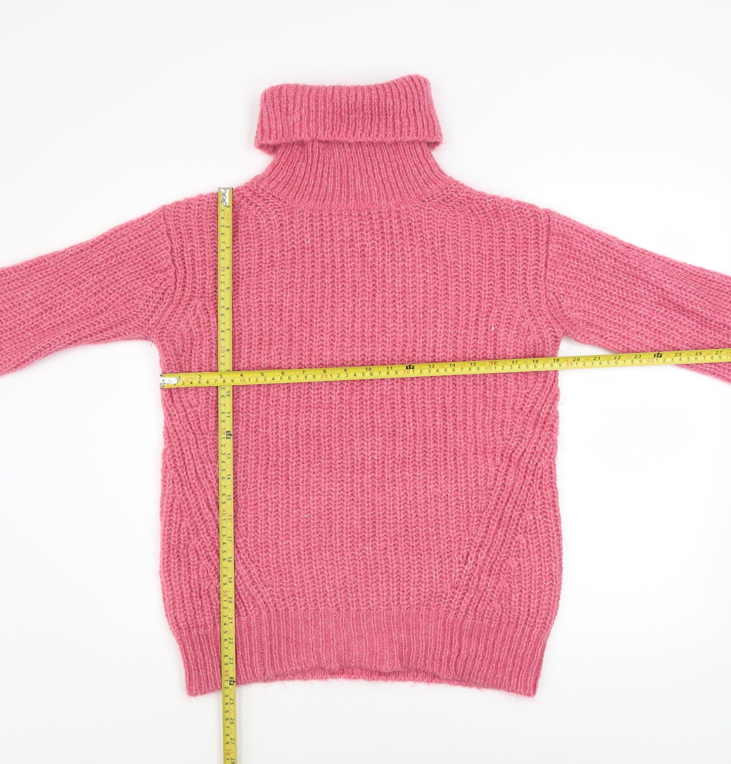 Marks and Spencer Autograph Womens Pink Roll Neck Mohair Jumper Size 6