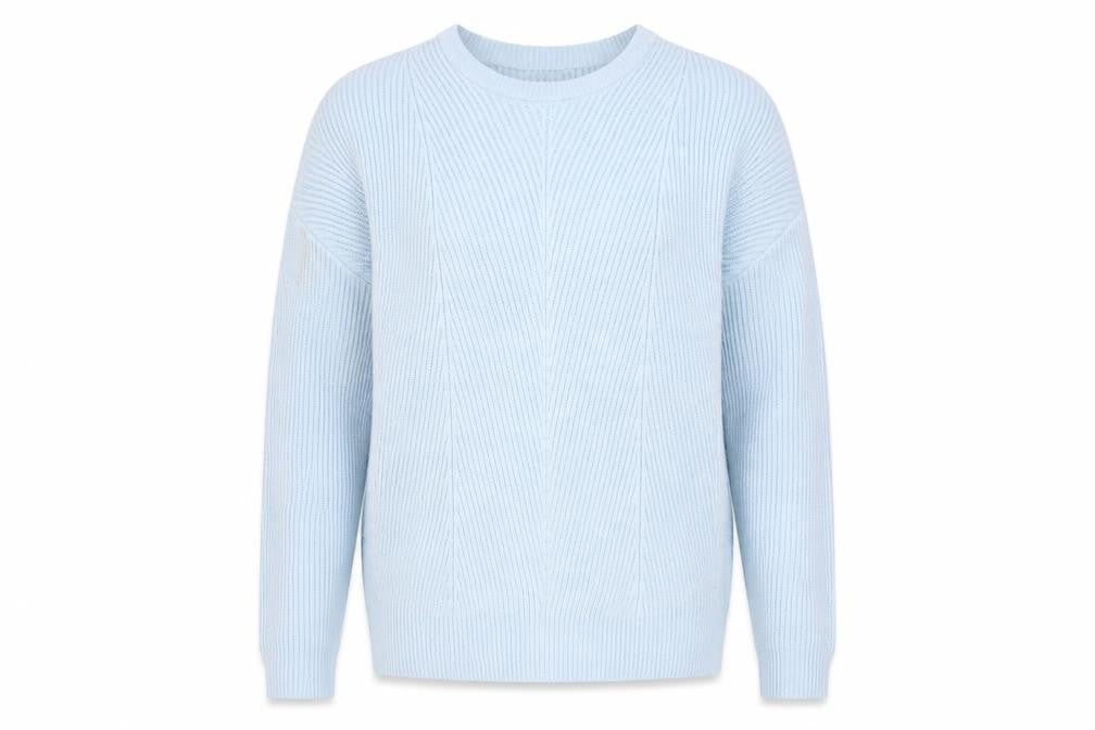 TOG24 Women’s Blue Acrylic Crew Neck Chunky Knit Jumper Size 14