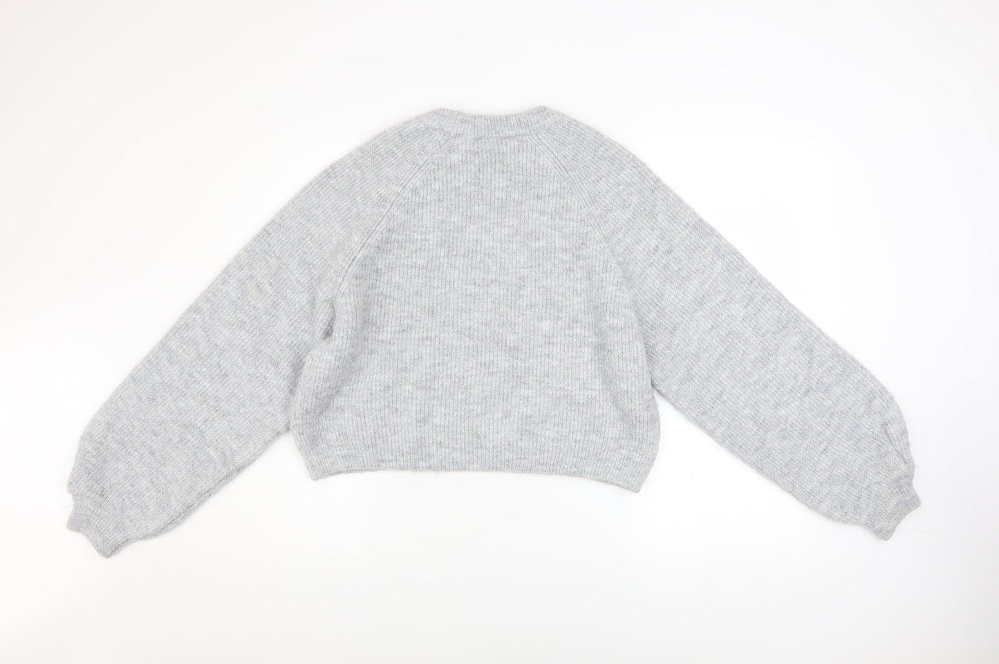 Topshop Womens Grey Chunky Knit Pullover Jumper XS Relaxed Fit