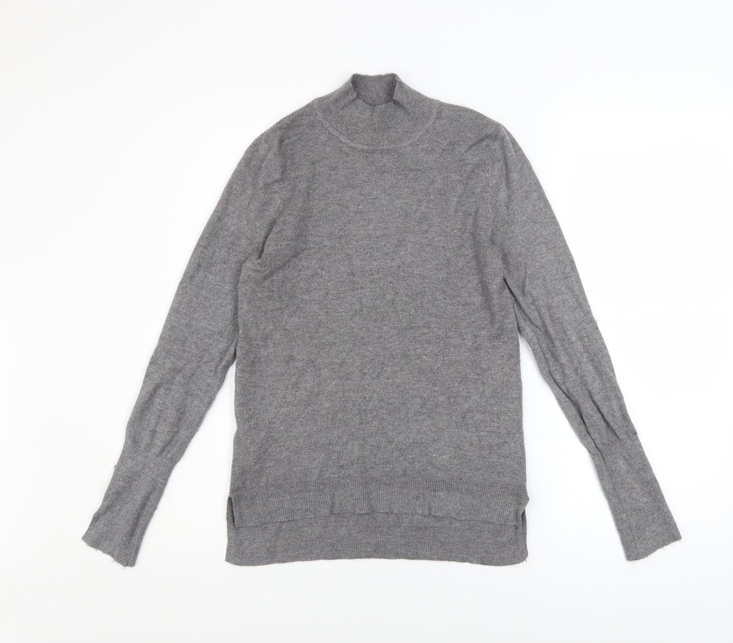 Primark Women’s Grey Mock Neck Lightweight Knit Jumper Size 2XS