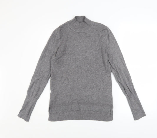 Primark Women’s Grey Mock Neck Lightweight Knit Jumper Size 2XS