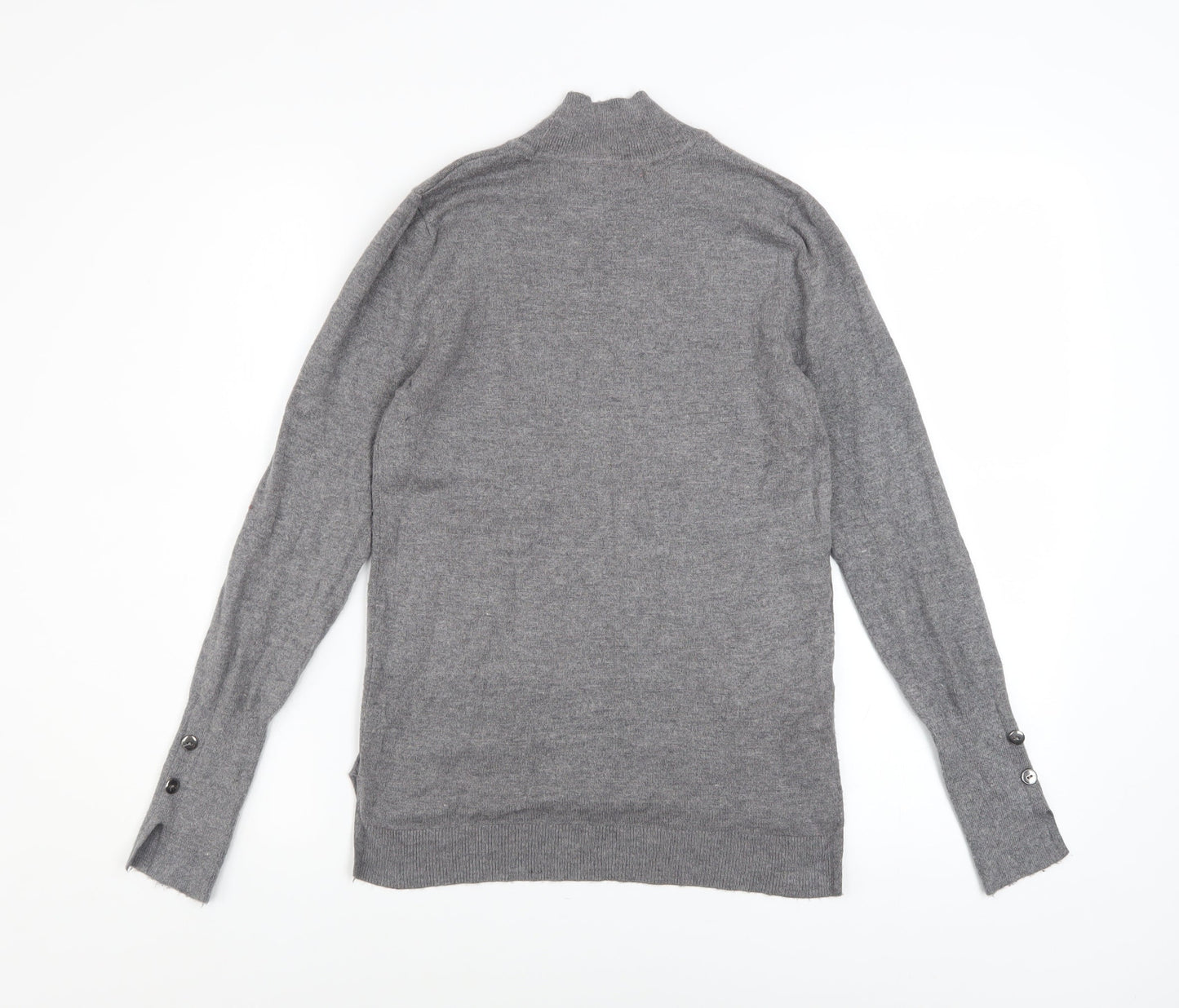 Primark Women’s Grey Mock Neck Lightweight Knit Jumper Size 2XS