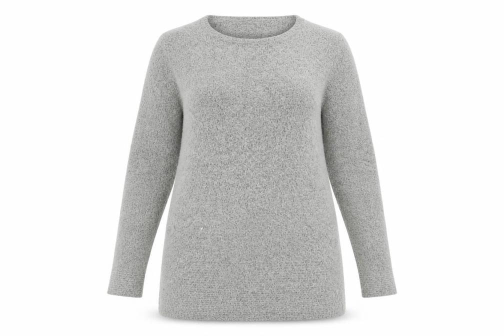 Amaryllis Women's Grey Long Sleeve Pullover Knit Jumper Size L