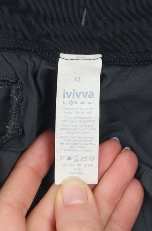 Ivivva by Lululemon Womens Black Size 12 Biker Activewear Shorts