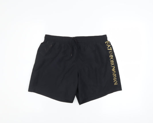 Emporio Armani EA7 Men's Black Athletic Shorts Size M Elastic Waist Quick Dry