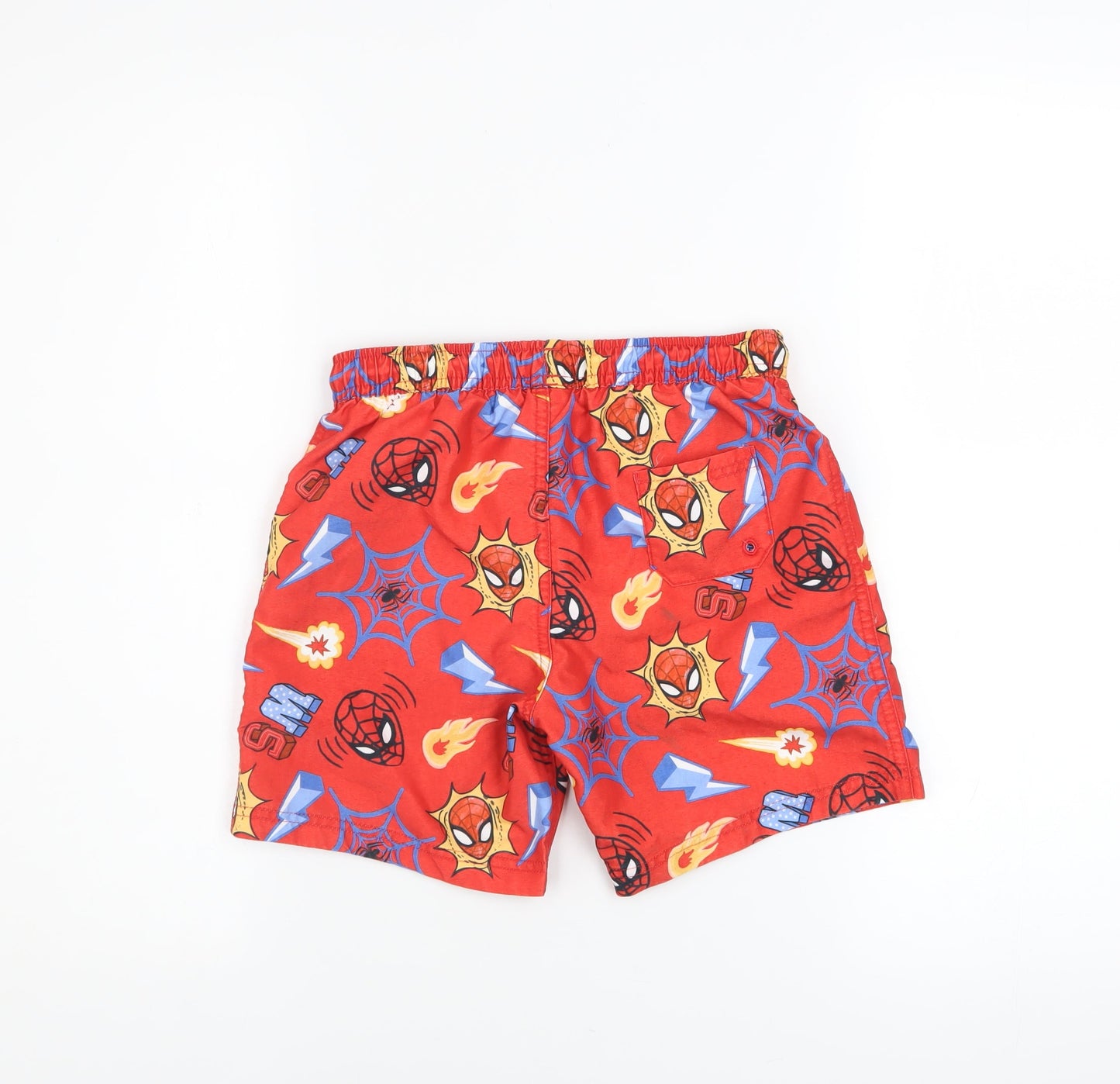 Marks and Spencer Boys Red Spider-Man Swim Shorts 7-8 Years Polyester