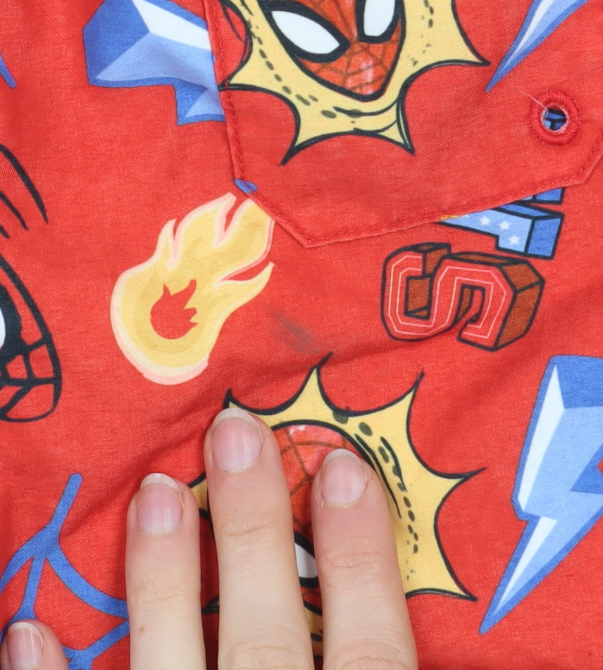 Marks and Spencer Boys Red Spider-Man Swim Shorts 7-8 Years Polyester