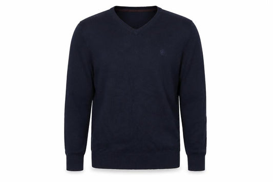 FatFace Men's Blue Cotton Cashmere V-Neck Jumper Size L