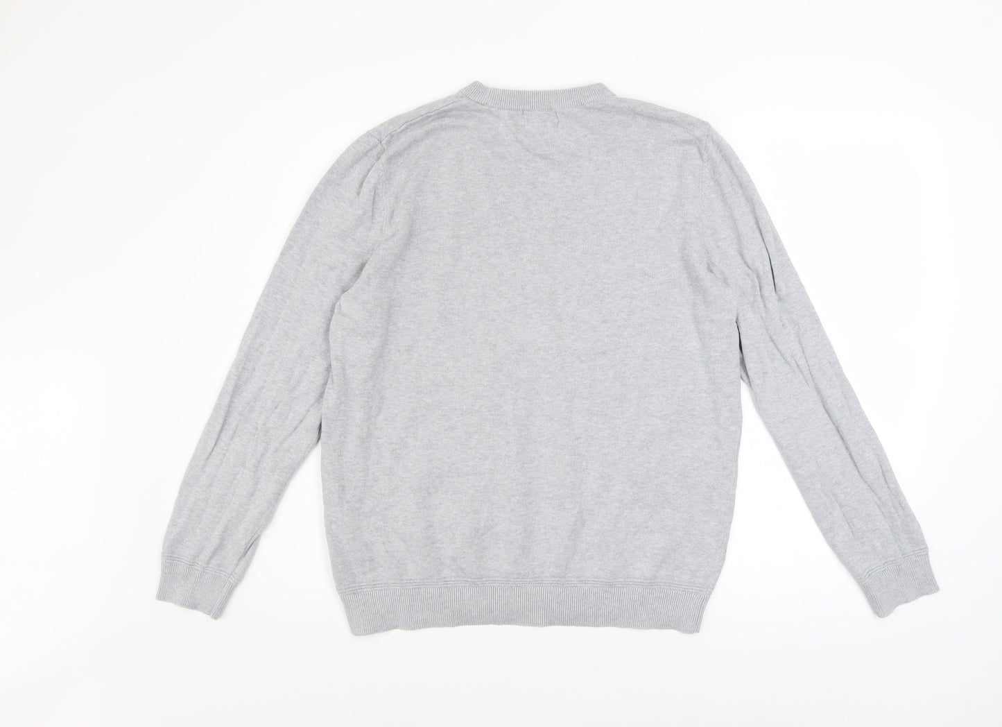 Topman Men's Grey Cotton Crew Neck Pullover Jumper M