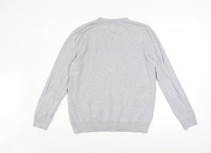 Topman Men's Grey Cotton Crew Neck Pullover Jumper M