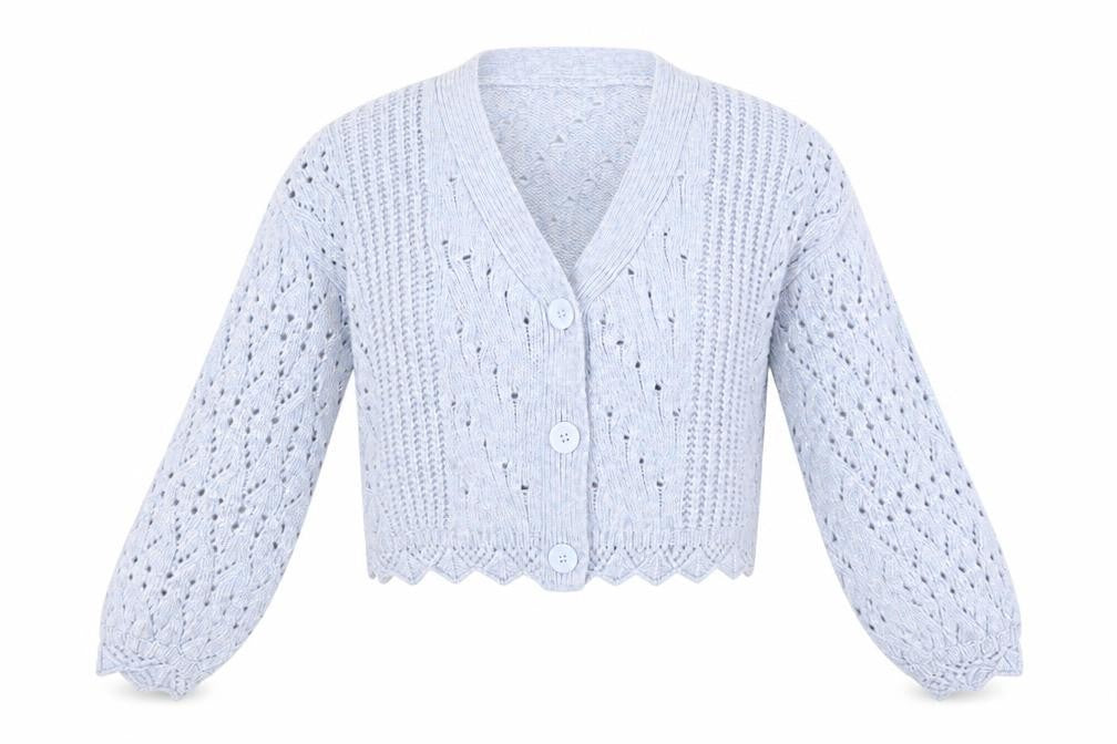 George Women's Blue V-Neck Knit Cardigan Size S (8-10)