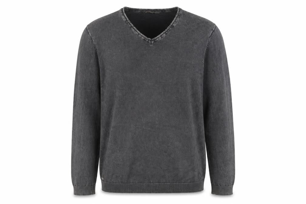 Tokyo Laundry Men's Grey V-Neck Cotton Pullover Jumper M
