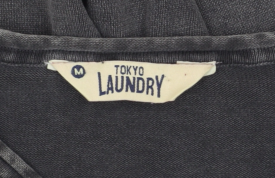 Tokyo Laundry Men's Grey V-Neck Cotton Pullover Jumper M