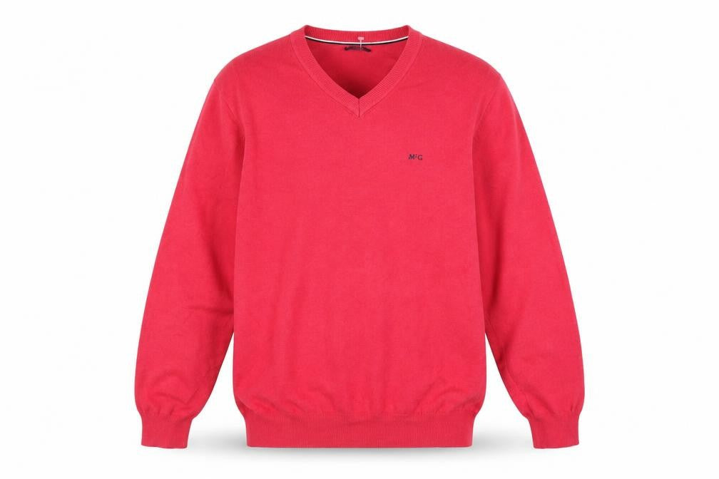 McGregor Men's Red 2XL V-Neck Cotton Blend Jumper