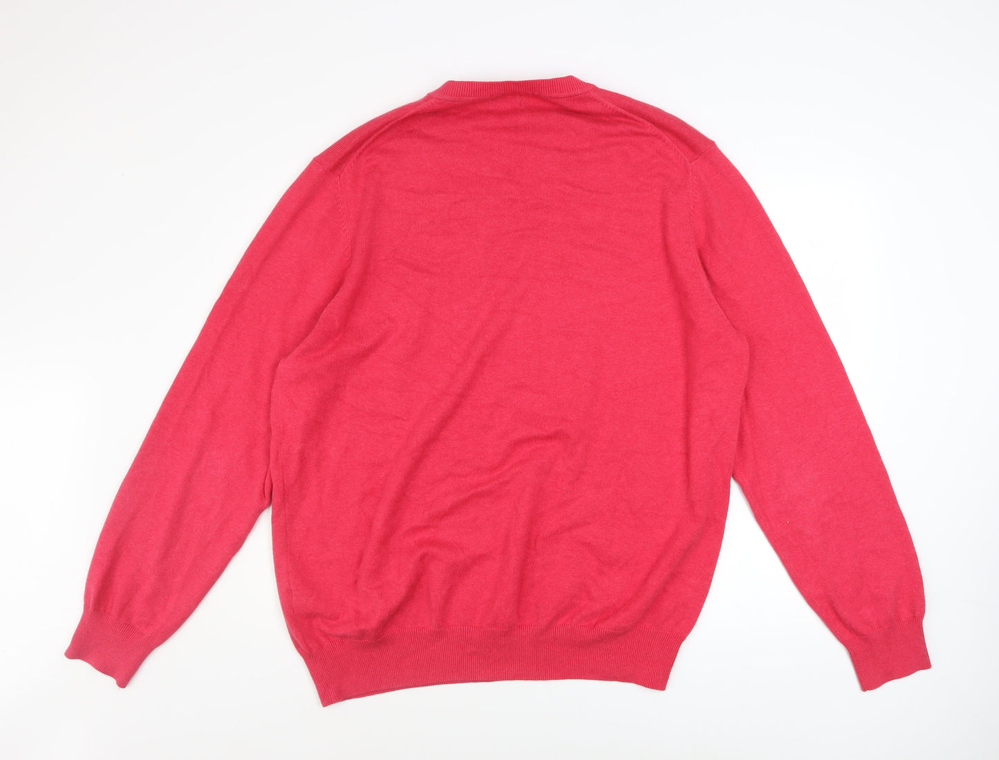 McGregor Men's Red 2XL V-Neck Cotton Blend Jumper