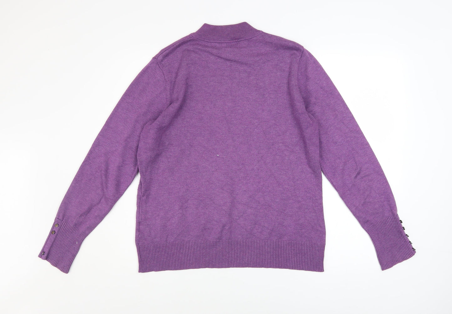 Micha Women’s Purple Mock Neck Knit Jumper XL Viscose Blend