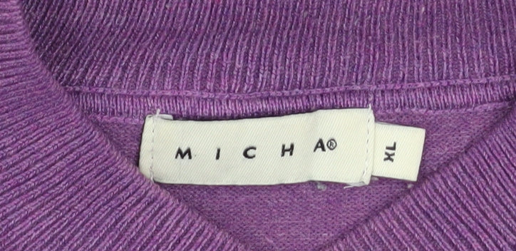 Micha Women’s Purple Mock Neck Knit Jumper XL Viscose Blend