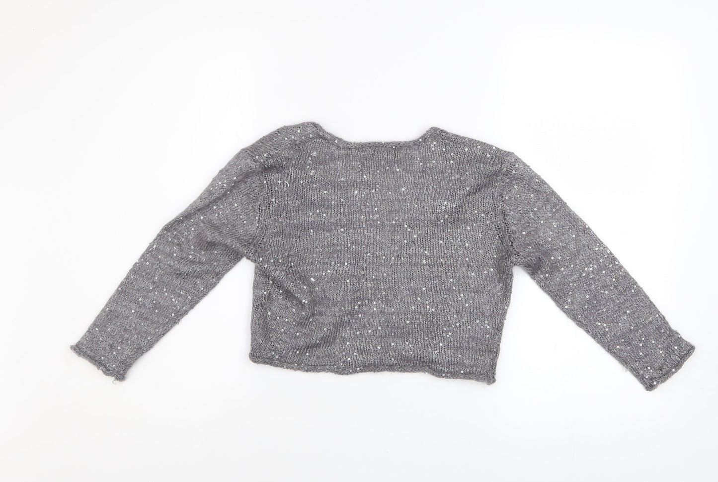 Phase Eight Women's Grey Sequin Knit Cardigan Size 14