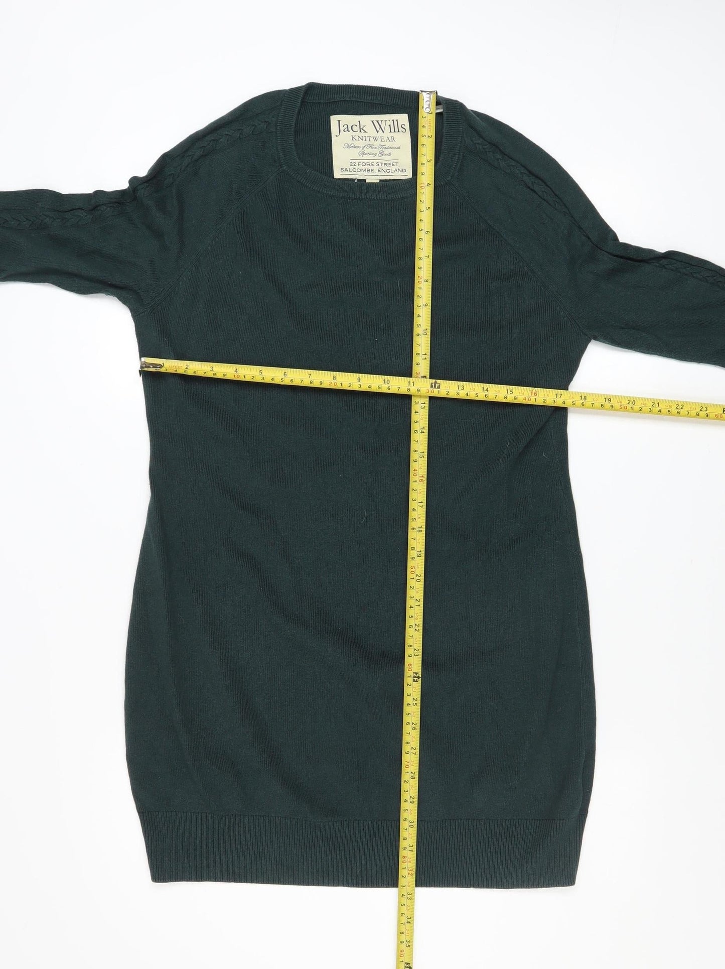 Jack Wills Women Green Size 12 Knit Jumper Dress 3/4 Sleeve