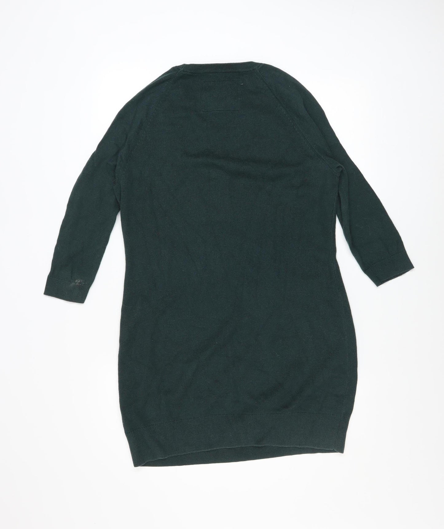 Jack Wills Women Green Size 12 Knit Jumper Dress 3/4 Sleeve