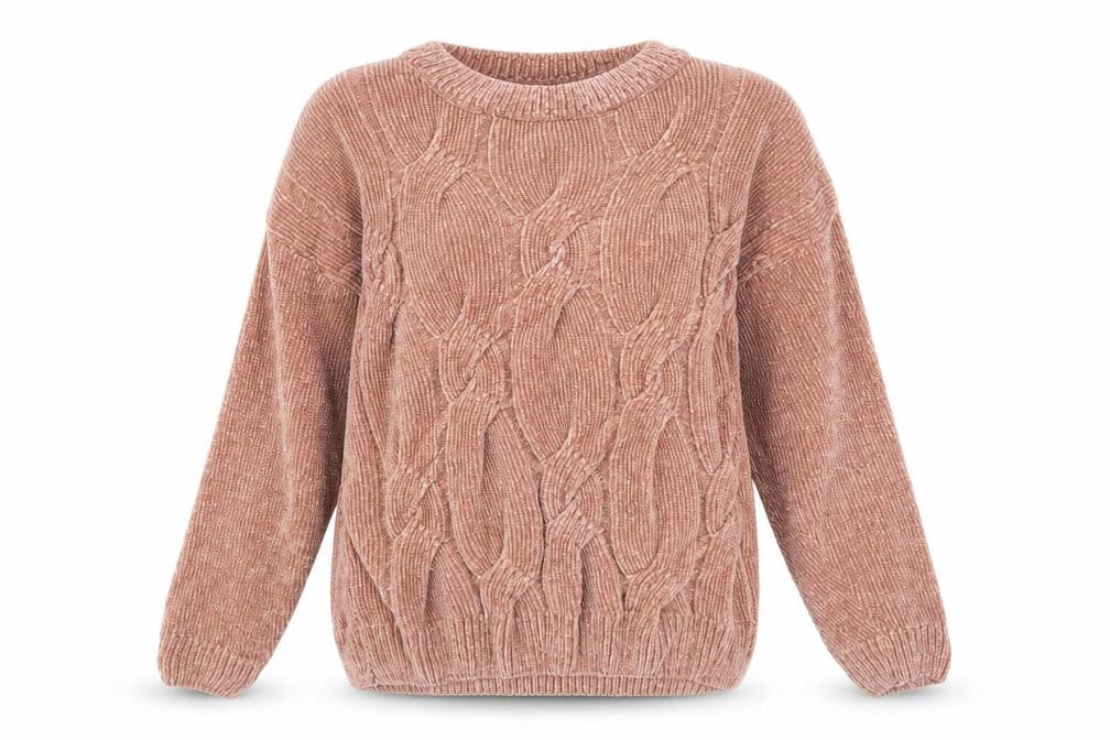 Salvo Green Women Pink Cable-Knit Pullover Jumper XL