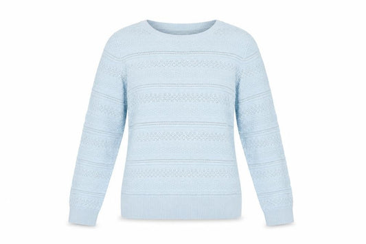 Warehouse Women's Blue Crew Neck Knit Jumper Size 8