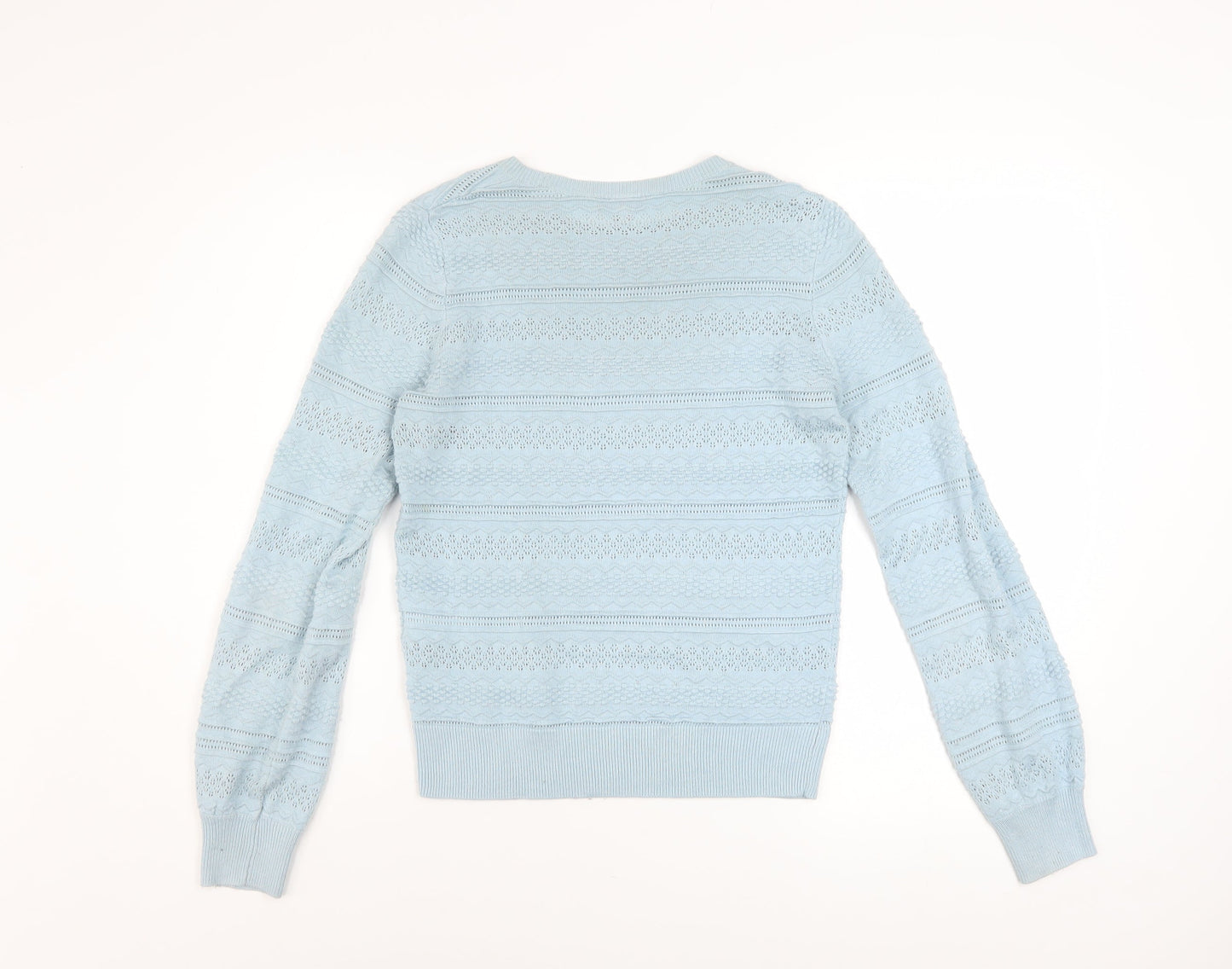Warehouse Women's Blue Crew Neck Knit Jumper Size 8