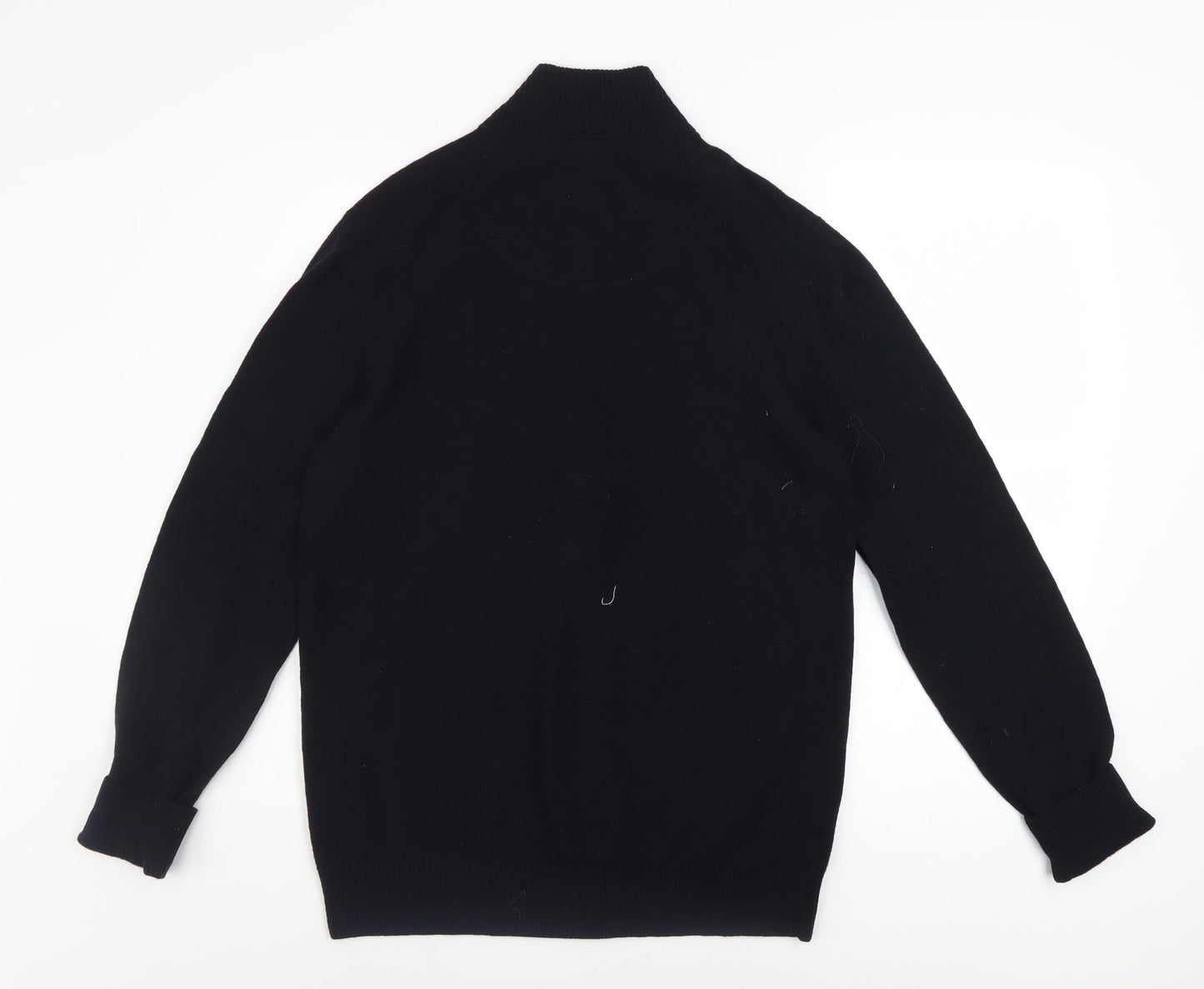 John Partridge Men’s Black Wool Zip Jacket Size L Classic Knit