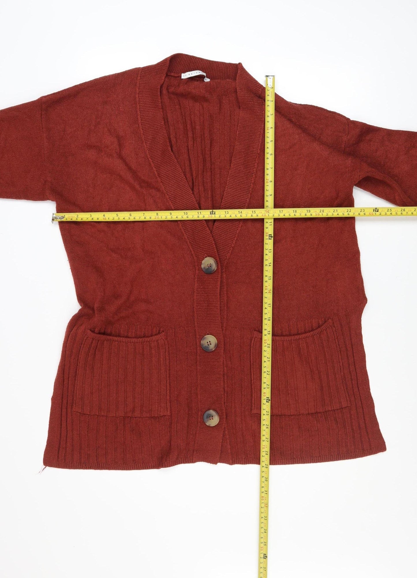 FW Bridge Womens Brown V-Neck Long Sleeve Cardigan Size 12