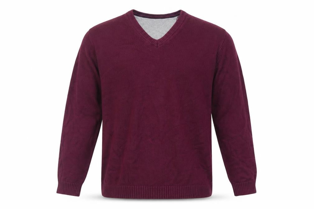 Maine New England Men’s Purple Cotton V-Neck Jumper M