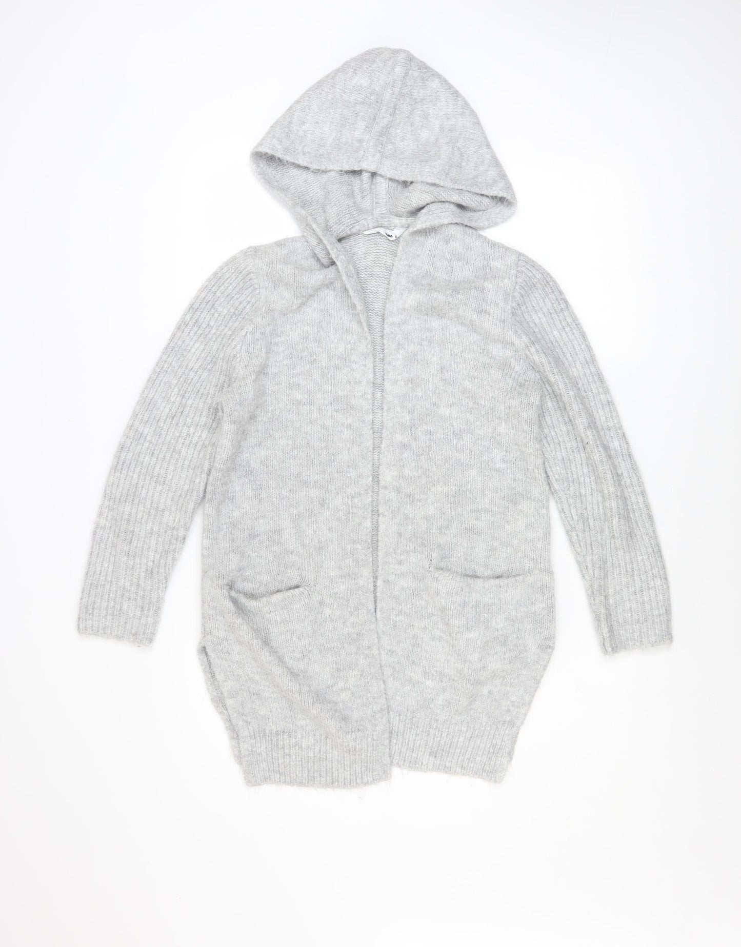 Just Jeans Women’s Grey Hooded Long Sleeve Open Knit Cardigan Size 8