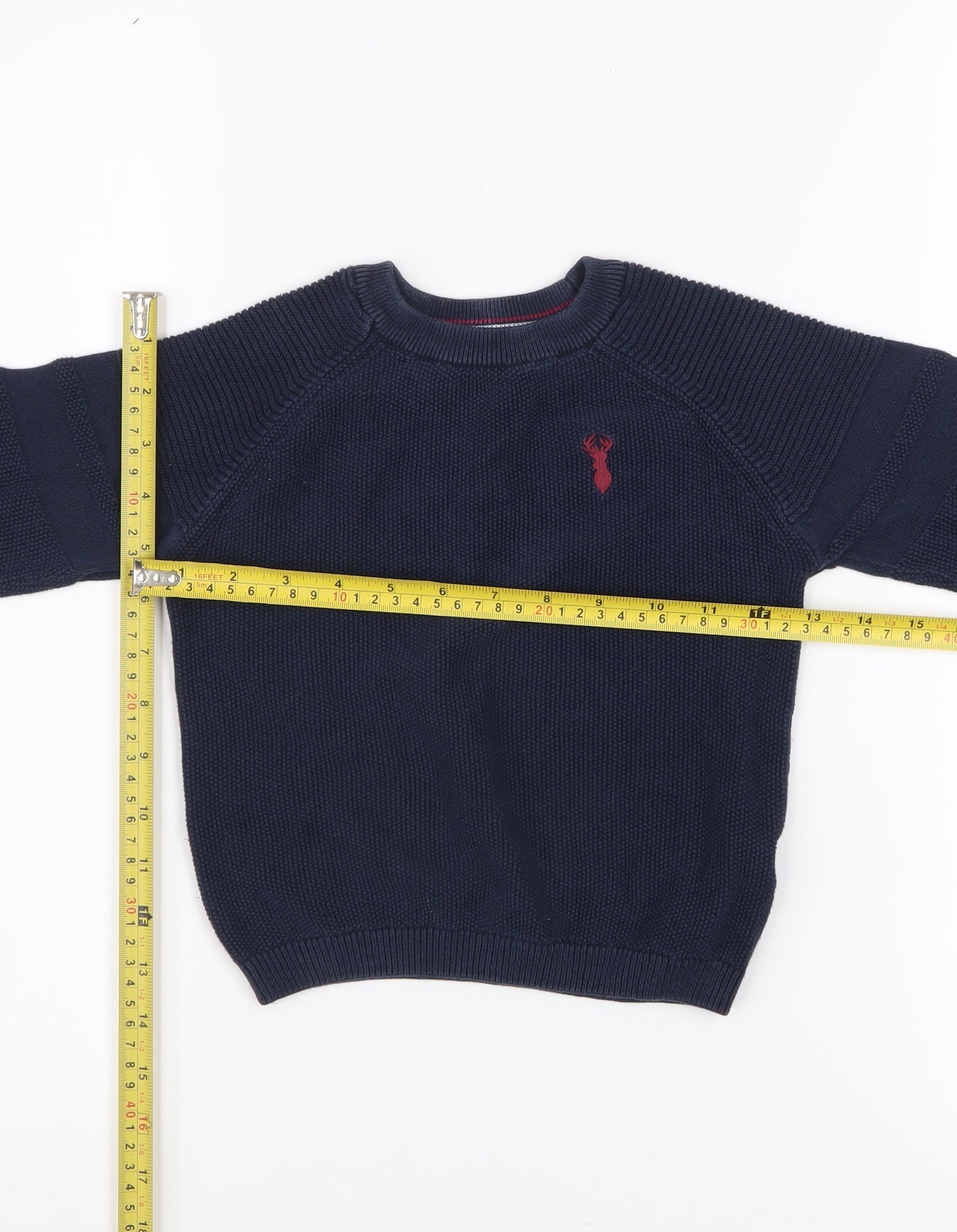 Next Boys Blue Cotton Crew Neck Jumper 3 Years